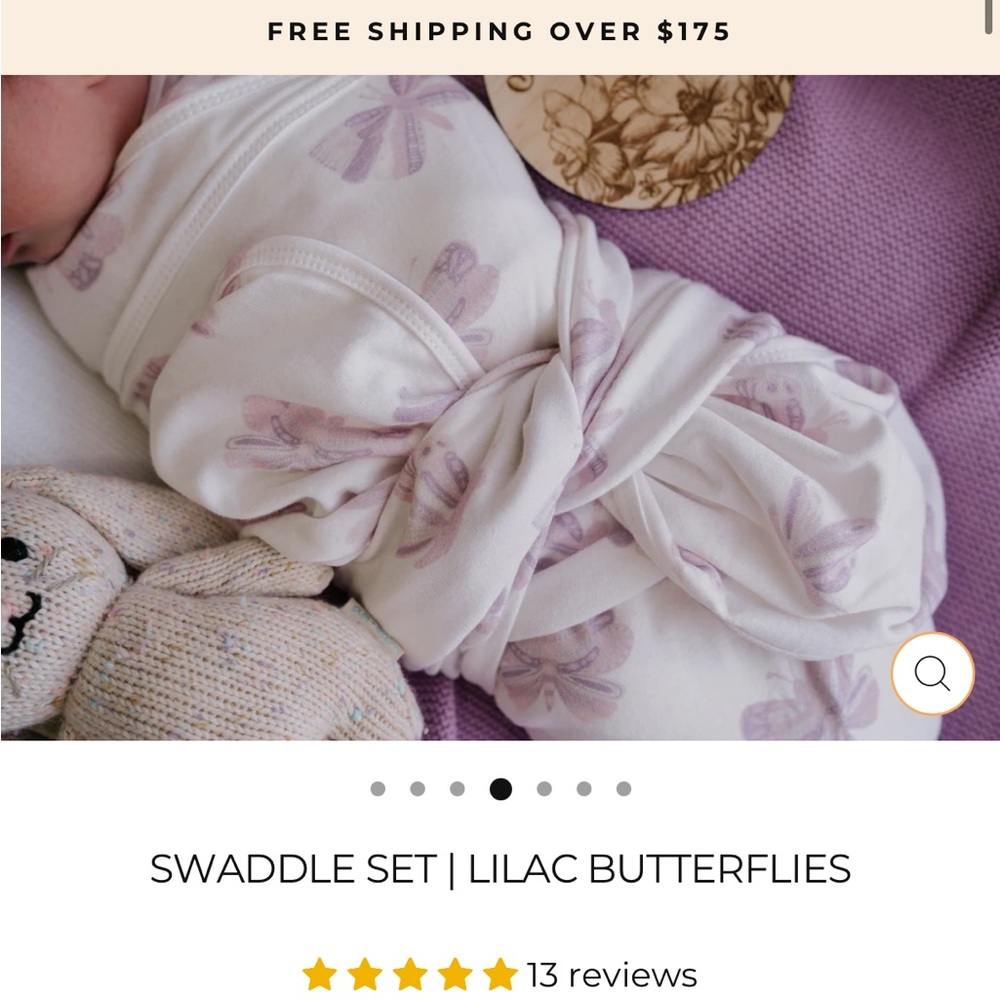 Little & Fern Blanket or Swaddle | Lilac Purple Butterflies